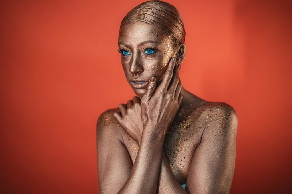 glittered woman